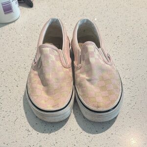 Vans Light Pink Checkered Slip-On Sneakers